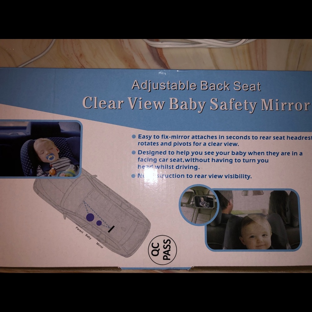 Baby safety mirror. Clear view.